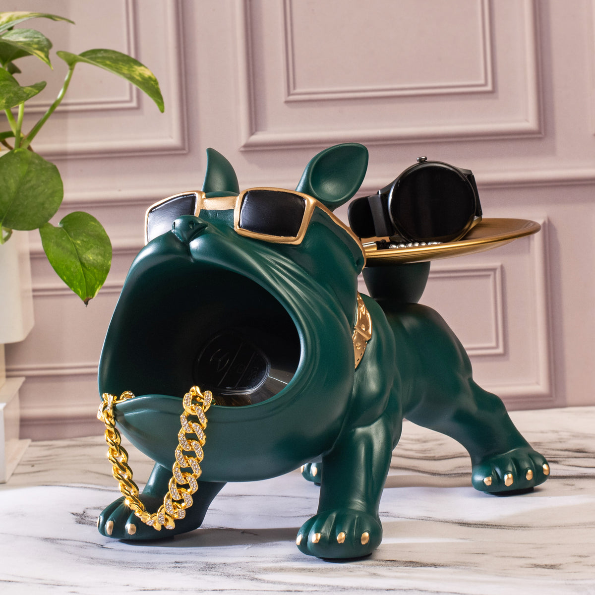 BulldoggenButler™ – Deko-Skulptur &amp; Aufbewahrungsschale 