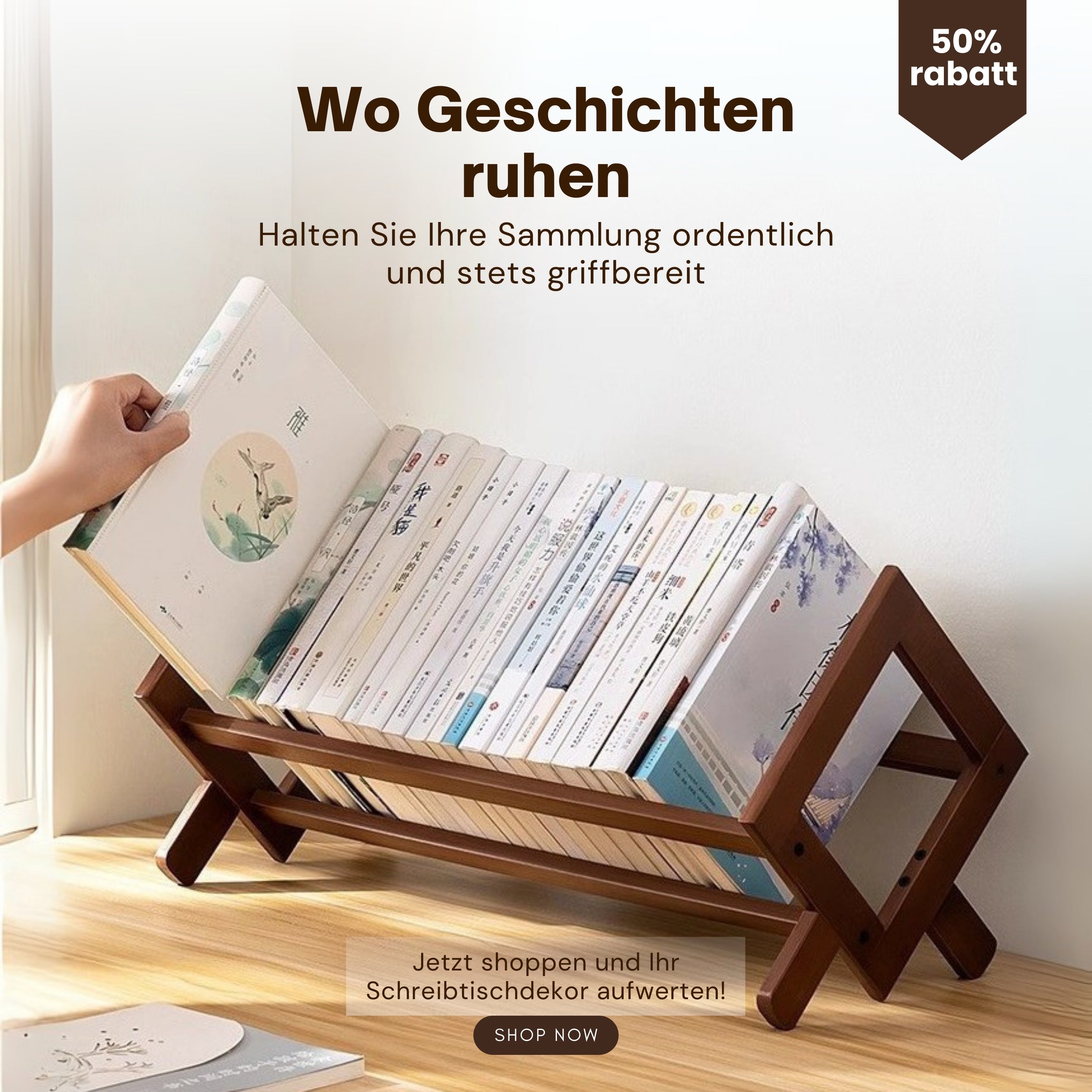 SmartBamboo™ – Mini-Desktop-Bücherregal-