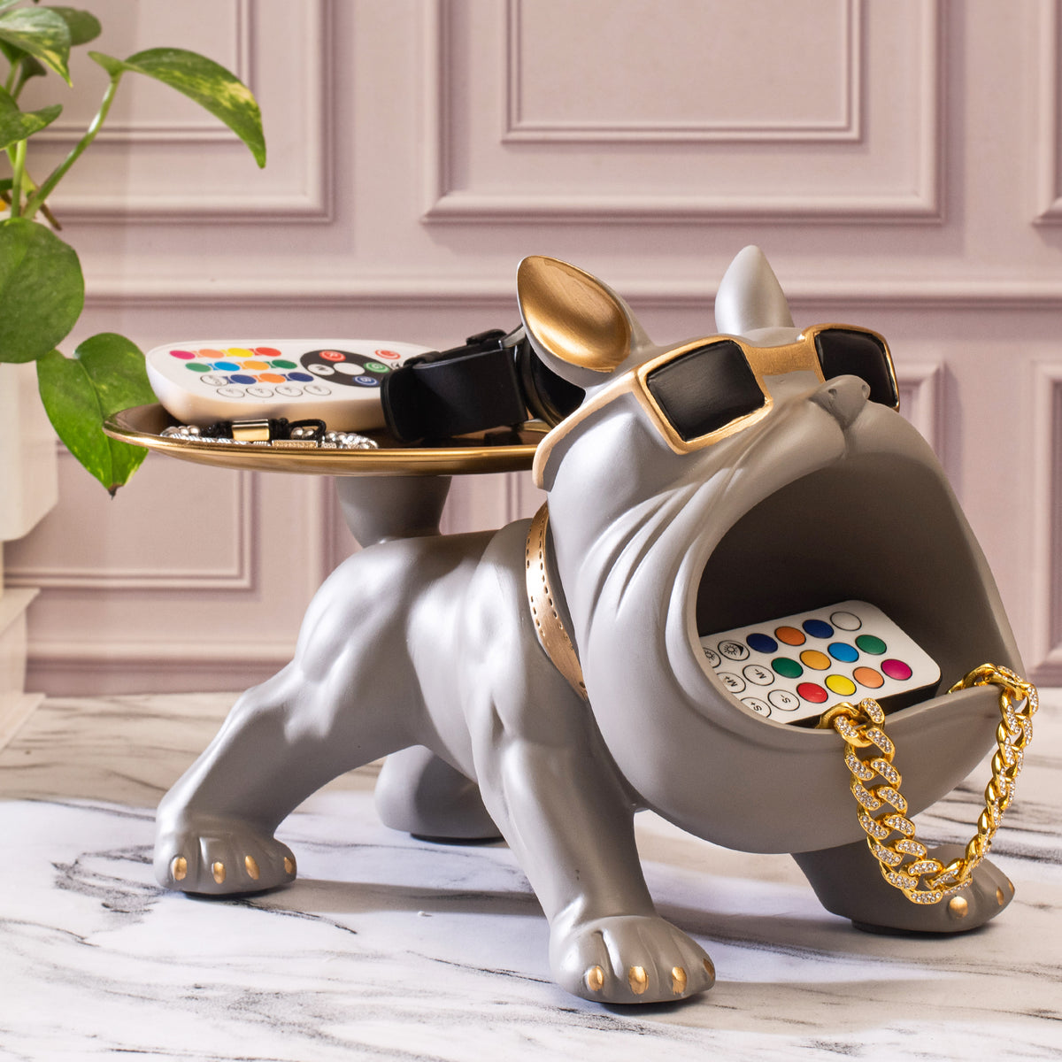 BulldoggenButler™ – Deko-Skulptur &amp; Aufbewahrungsschale 