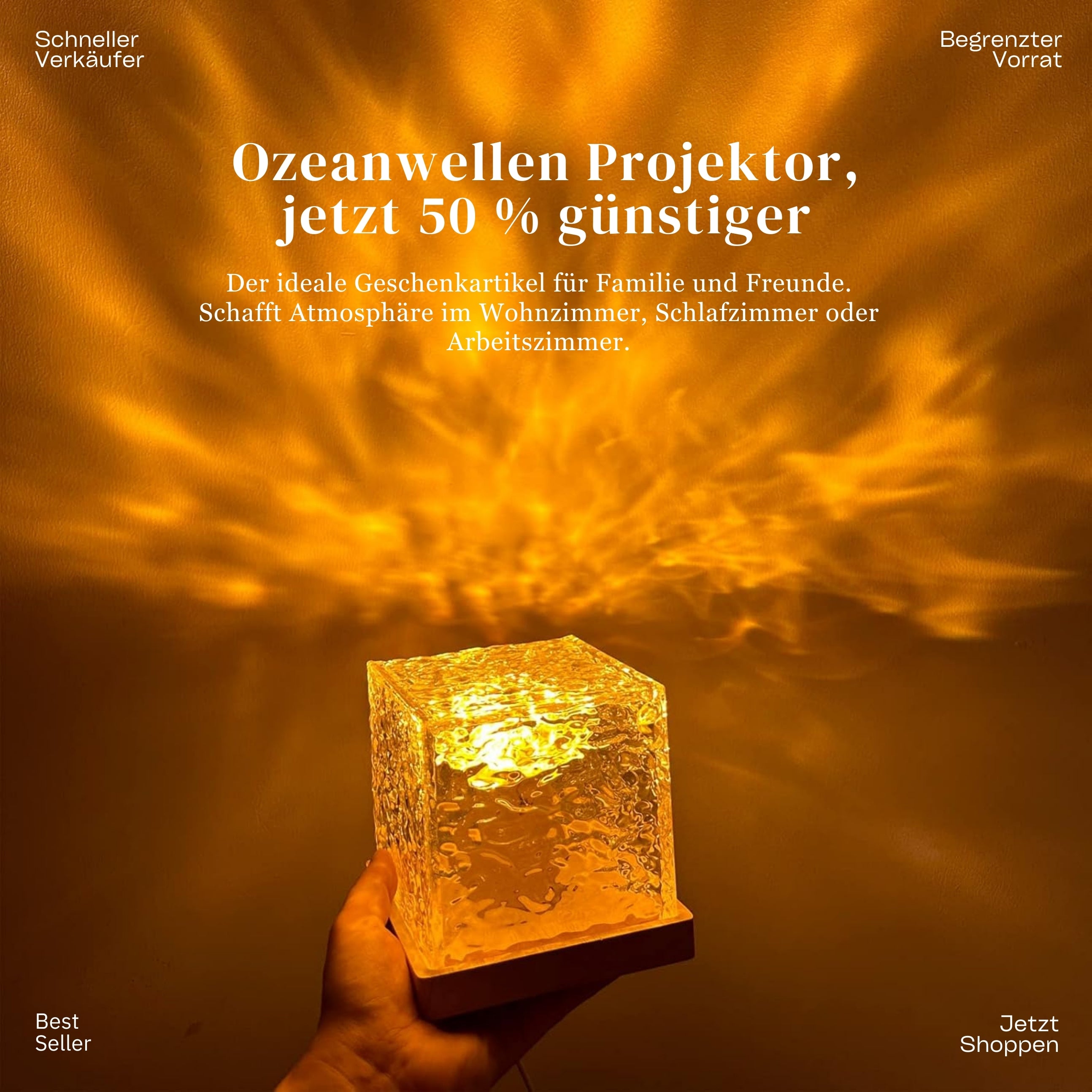 Ozeanwellen-Projektor mit LED &amp; Musikfunktion 🌊 ✨ 