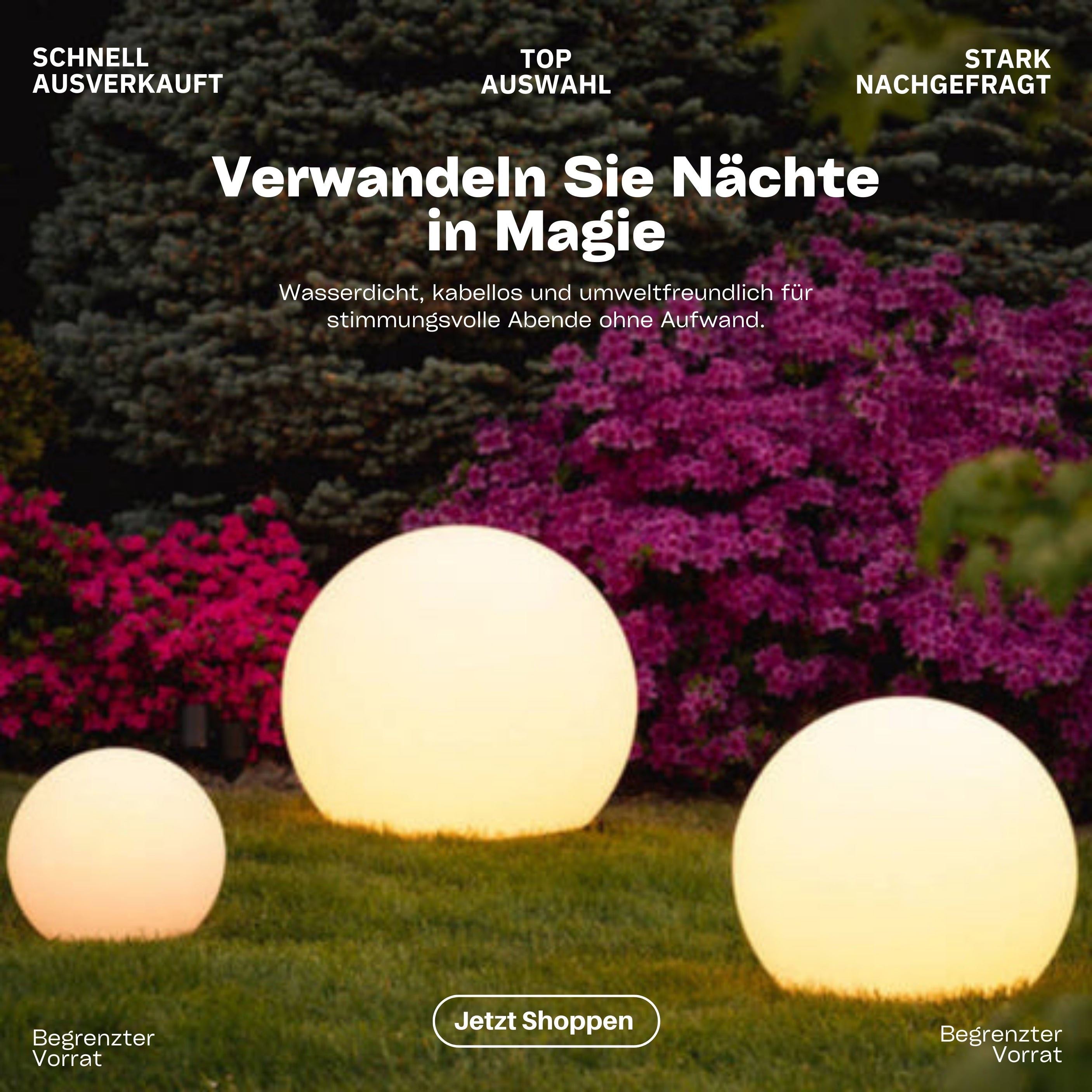 Sphärische Gartenleuchte