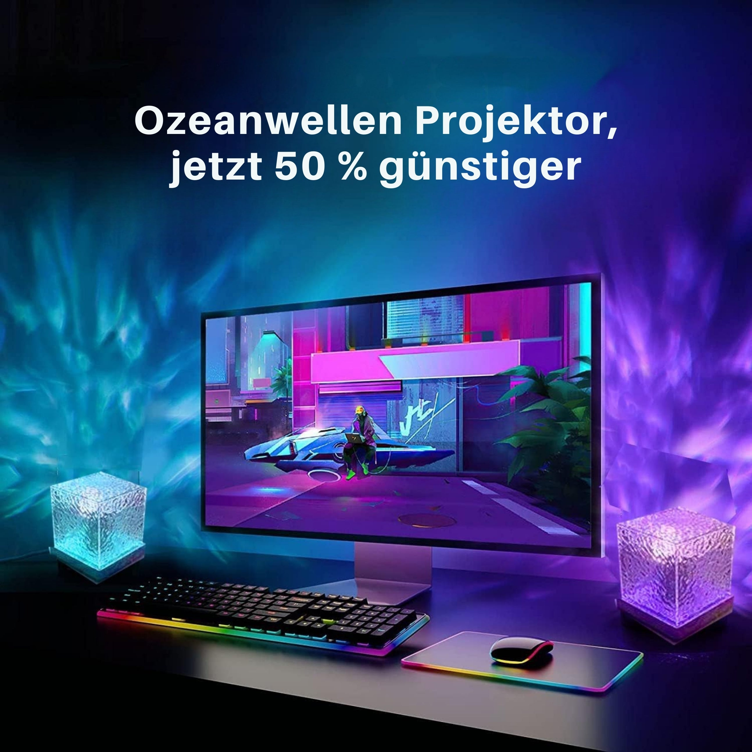 Ozeanwellen-Projektor mit LED &amp; Musikfunktion 🌊 ✨ 