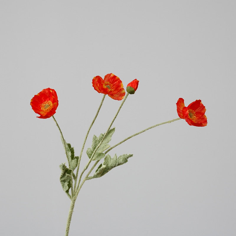 Künstliche Mohnblumenstiele (Packung mit 5 Stielen)