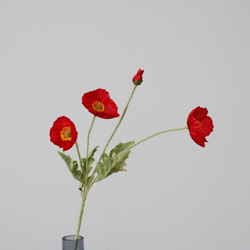 Künstliche Mohnblumenstiele (Packung mit 5 Stielen)