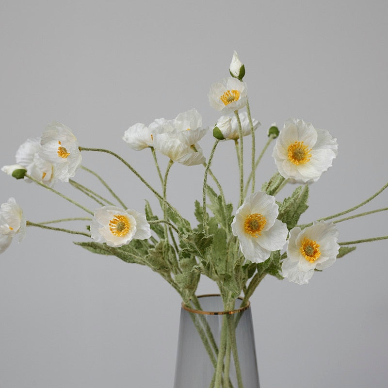 Künstliche Mohnblumenstiele (Packung mit 5 Stielen)