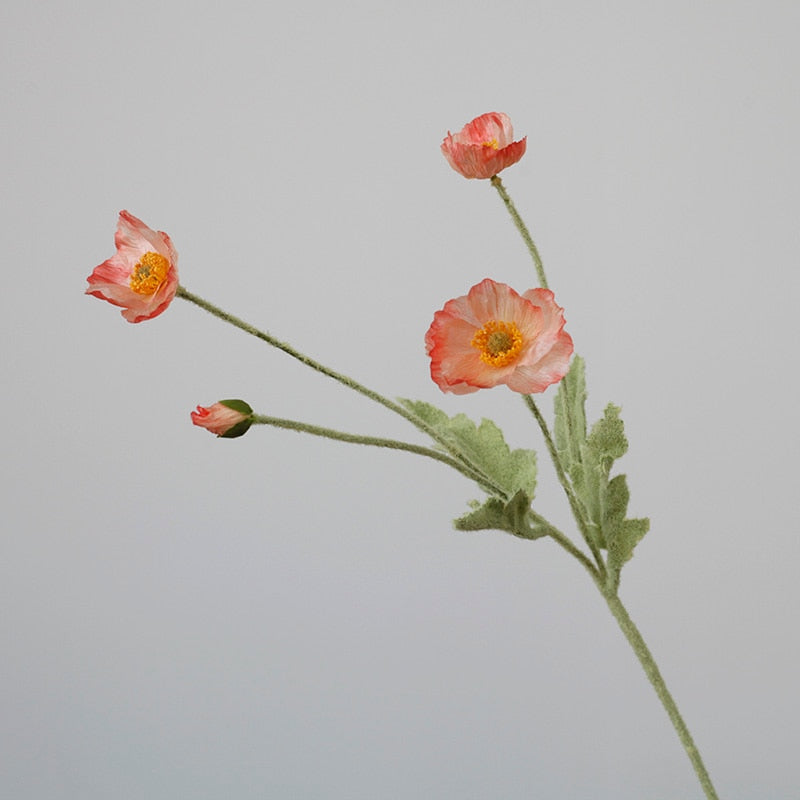 Künstliche Mohnblumenstiele (Packung mit 5 Stielen)