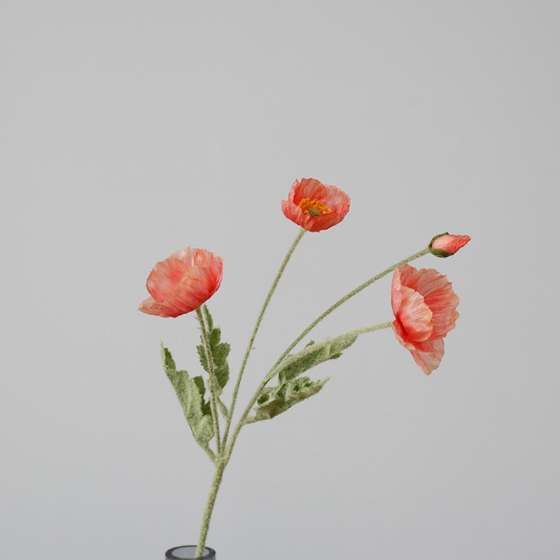 Künstliche Mohnblumenstiele (Packung mit 5 Stielen)