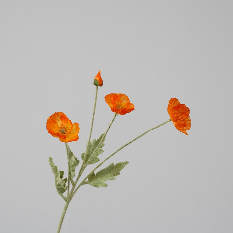 Künstliche Mohnblumenstiele (Packung mit 5 Stielen)