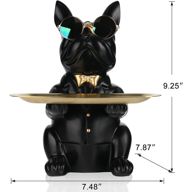 Bulldog Valet™ – Dekoratives Bulldoggen-Ablagetablett aus Kunstharz
