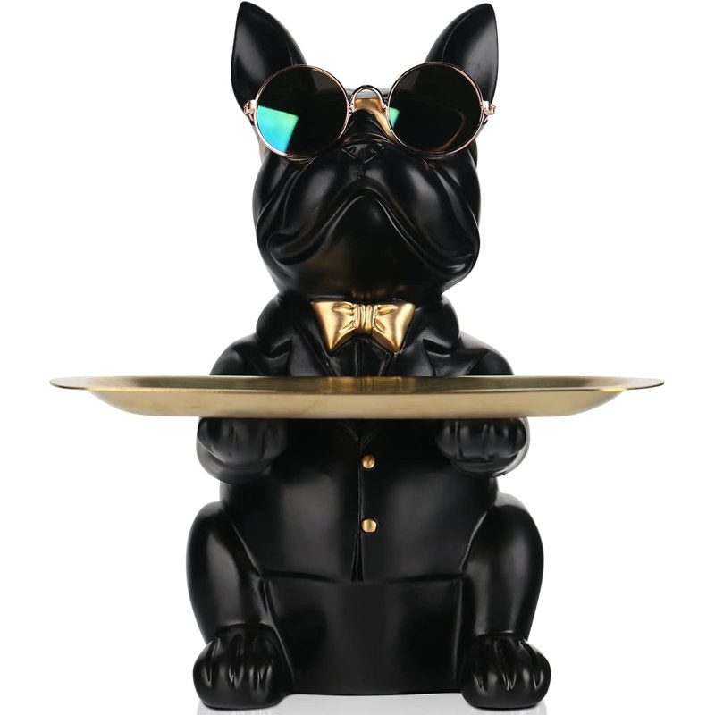 Bulldog Valet™ – Dekoratives Bulldoggen-Ablagetablett aus Kunstharz