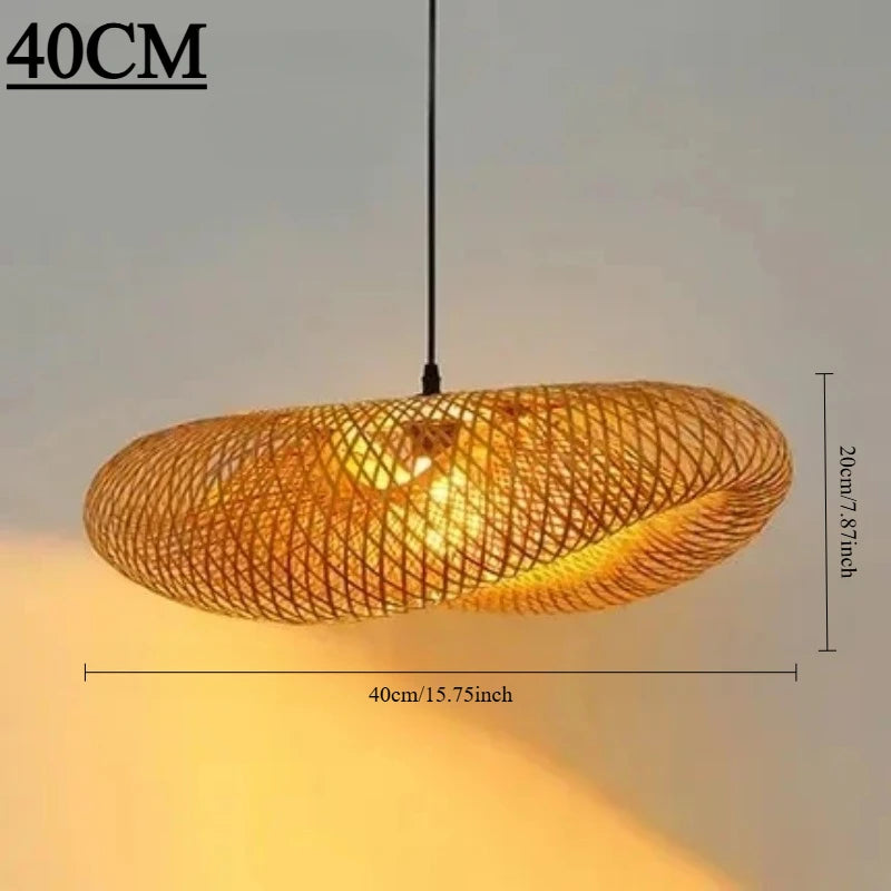 BambuLux™ – Handgefertigte Vintage-Rattan-Pendelleuchte