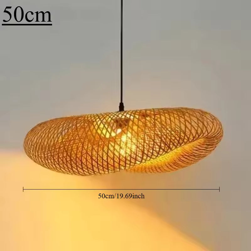 BambuLux™ – Handgefertigte Vintage-Rattan-Pendelleuchte