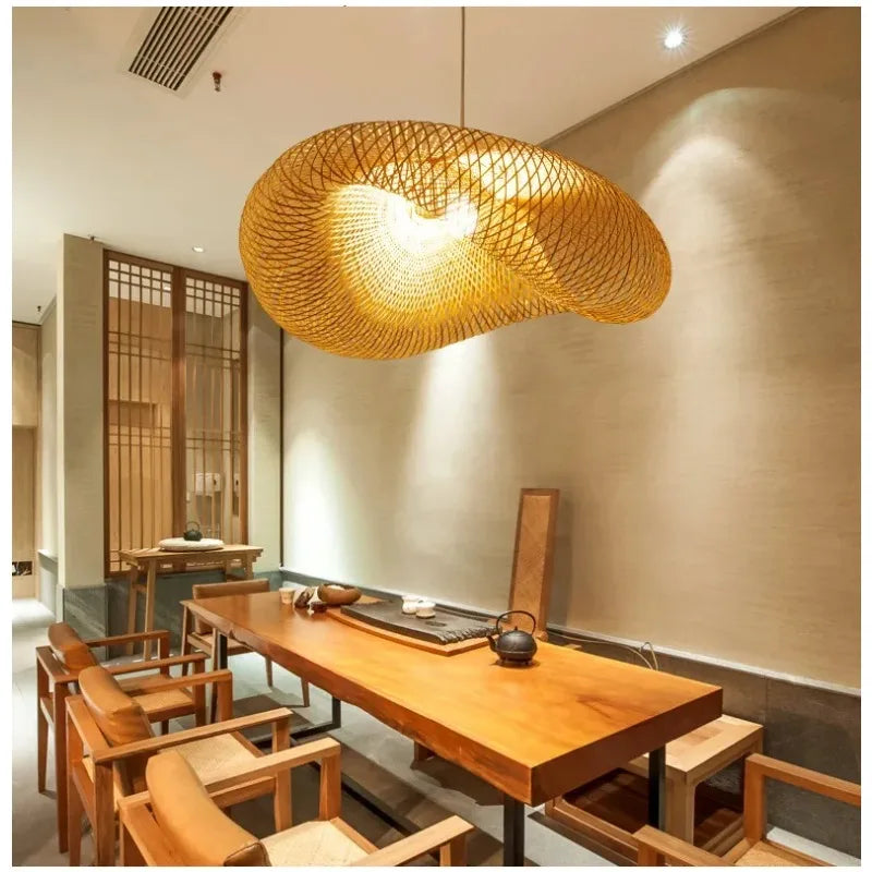 BambuLux™ – Handgefertigte Vintage-Rattan-Pendelleuchte