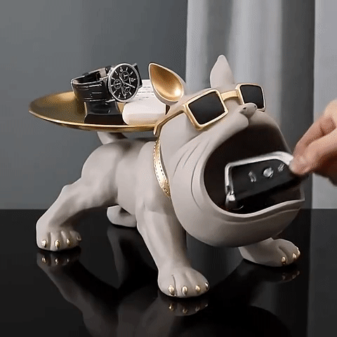 BulldoggenButler™ – Deko-Skulptur &amp; Aufbewahrungsschale 